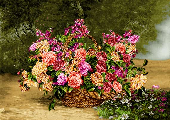 تصویر 4 از تابلو فرش گل و طبیعت مناسب فضای پذیرایی منزل